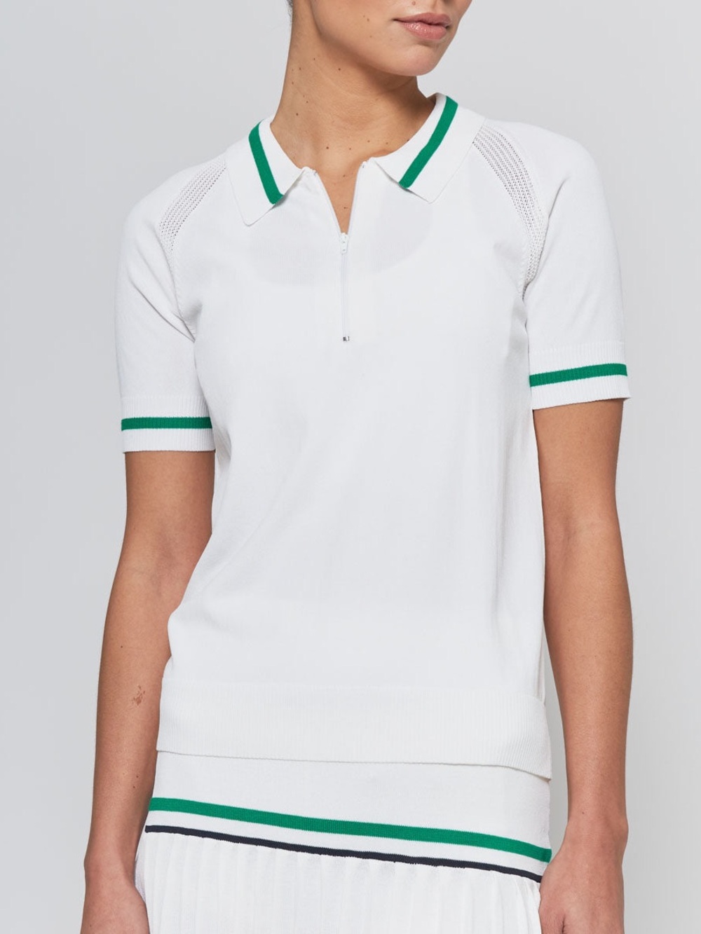 L'Etoile Sport Jersey Knit Zip Short Sleeve Polo. Size Small